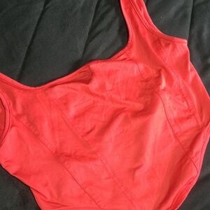 SHEIN Curve Vibrant Red Top